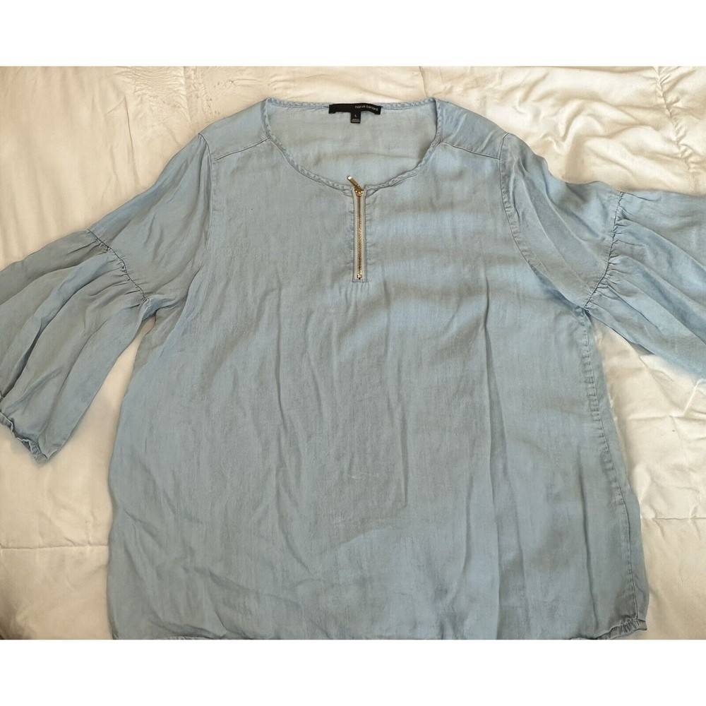 Harve Benard Women’s Small Blue 3/4 Ruffle Sleeve. NWT